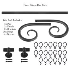 1.5m 16mm Crook Pole Pack In Beeswax -LOLYPO Spare Parts Shop 802bw 20