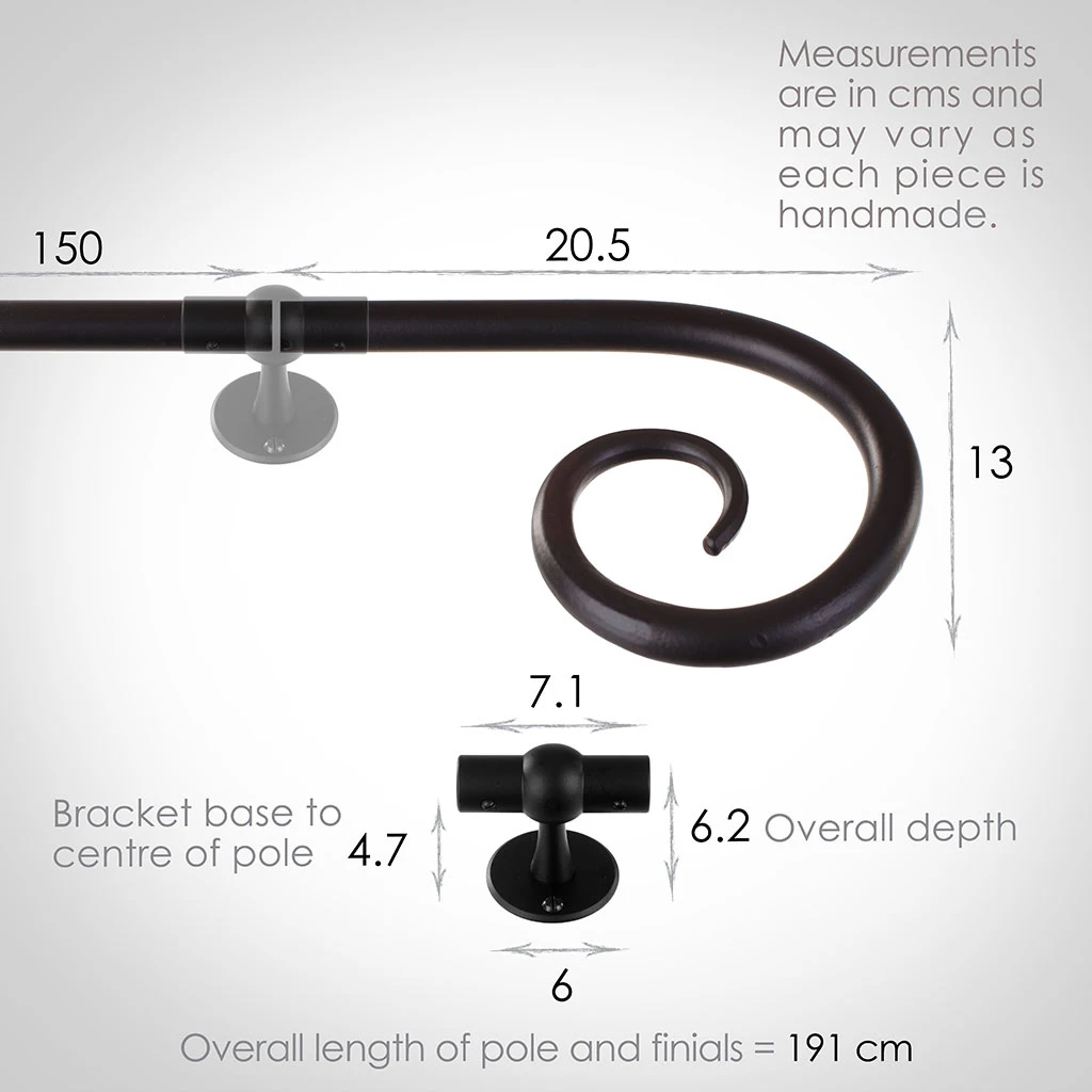 1.5m 16mm Crook Pole Pack In Matt Black 5 1.5m 16mm Crook Pole Pack In Matt Black - Image 3
