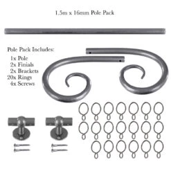 1.5m 16mm Crook Pole Pack In Polished 10 1.5m 16mm Crook Pole Pack In Polished -LOLYPO Spare Parts Shop 802po 20